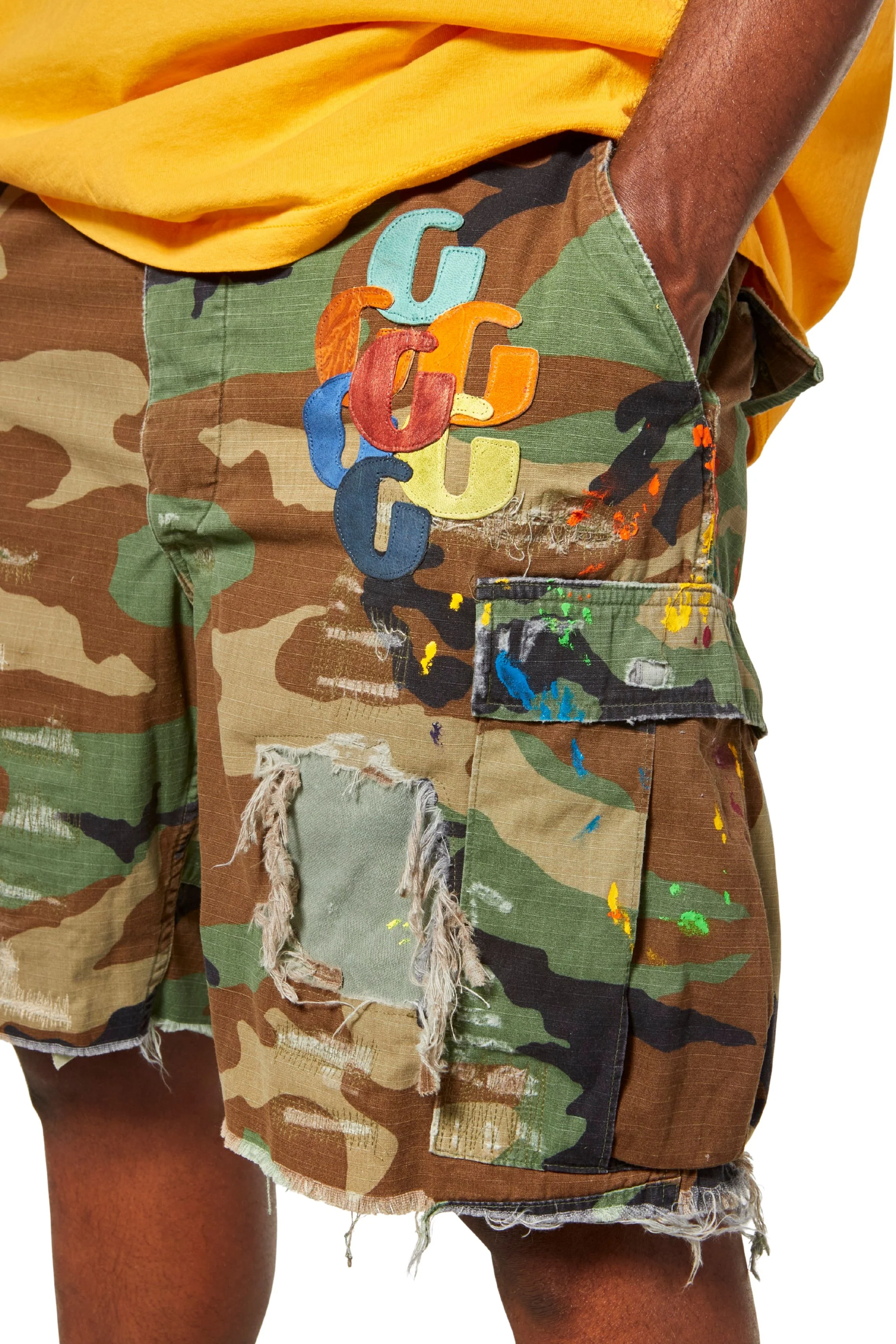 G PATCH WOODLAND CAMO CARGO SHORTS - Image 10