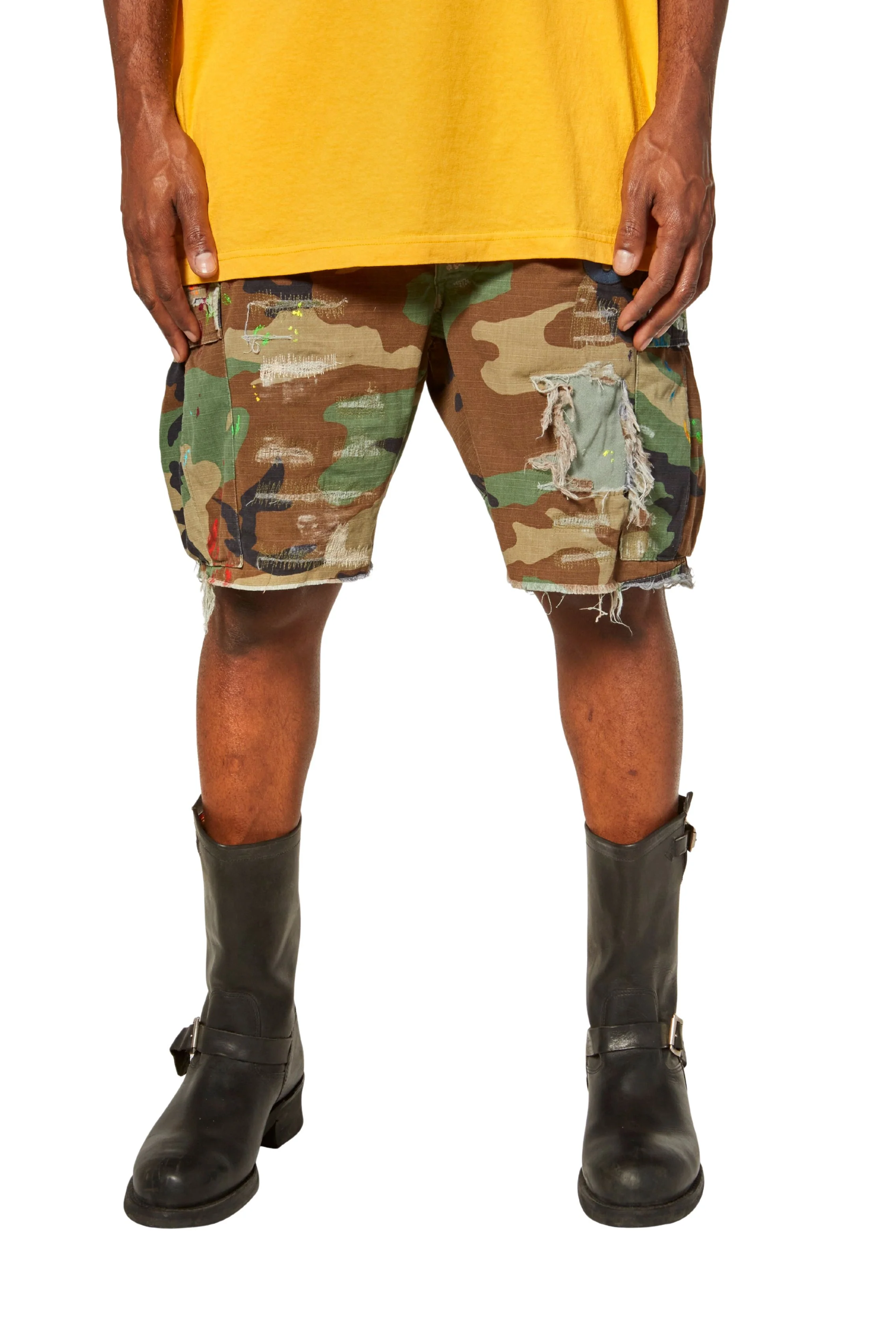 G PATCH WOODLAND CAMO CARGO SHORTS - Image 7